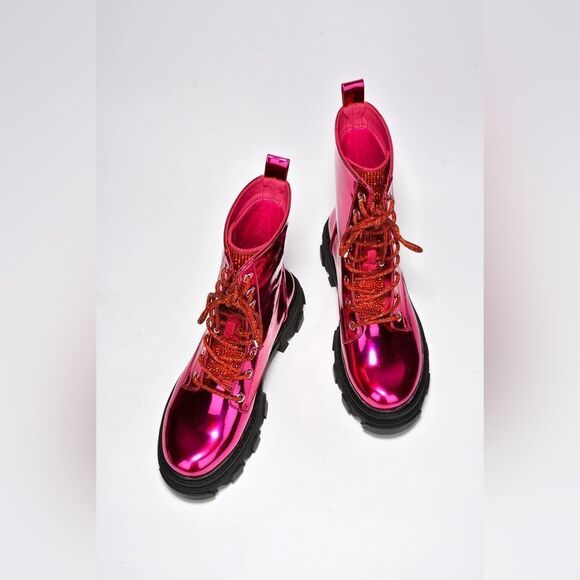 Cape Robbin Nunani Pink Combat Boots - Picture 4 of 5